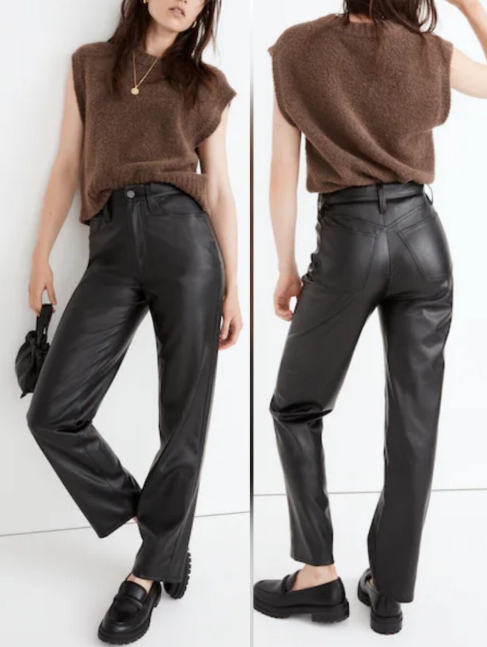 Madewell The Perfect Vintage Straight Jean Faux Leather Pants